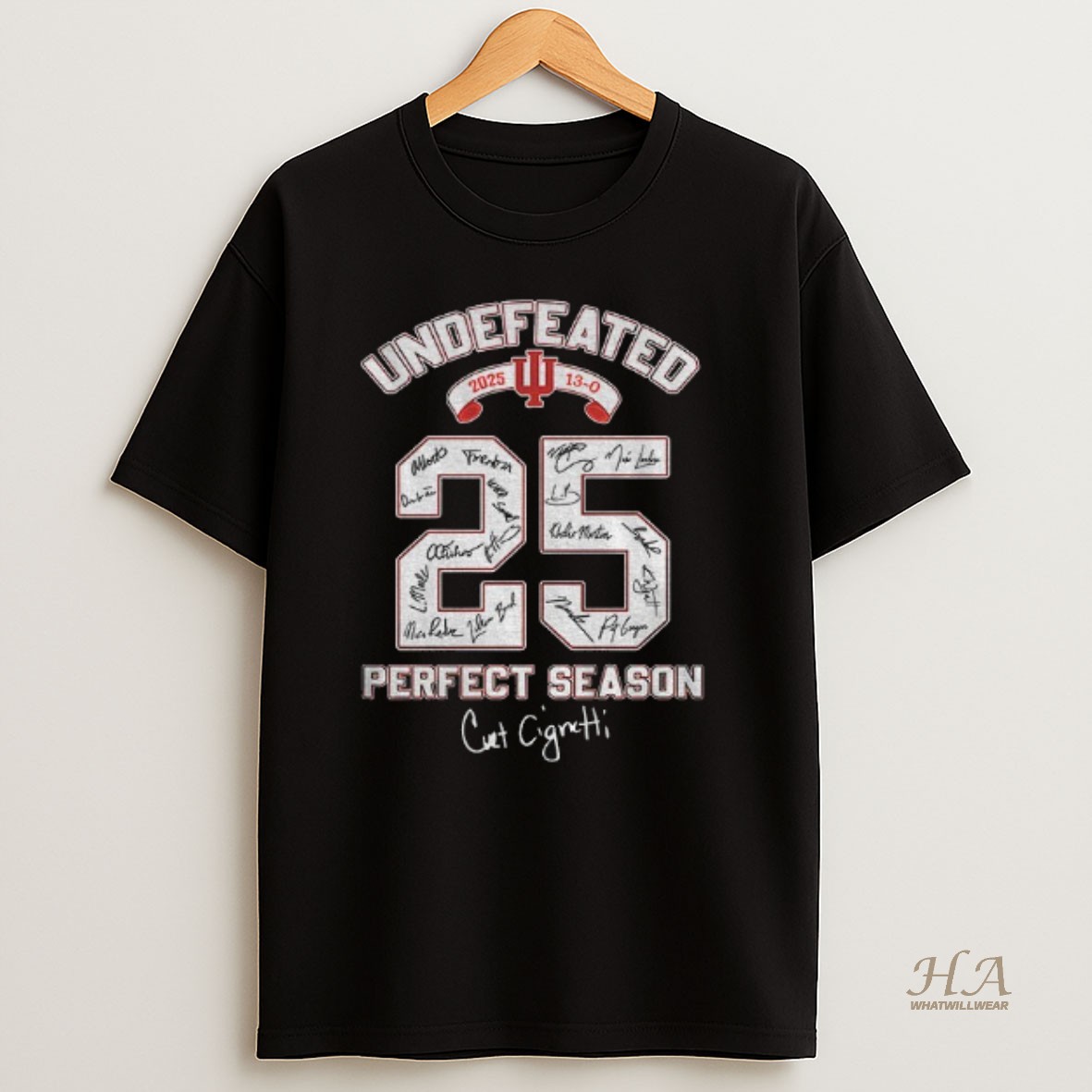 Official Curt Cignetti Coach Indiana Hoosiers Big Champions Undefeated 2025 Perfect Season Signature T Shirt