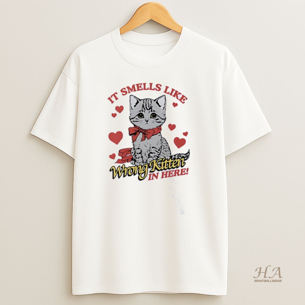 Official Cute Cat It Smells Like Wrong Kitten In Here T Shirt