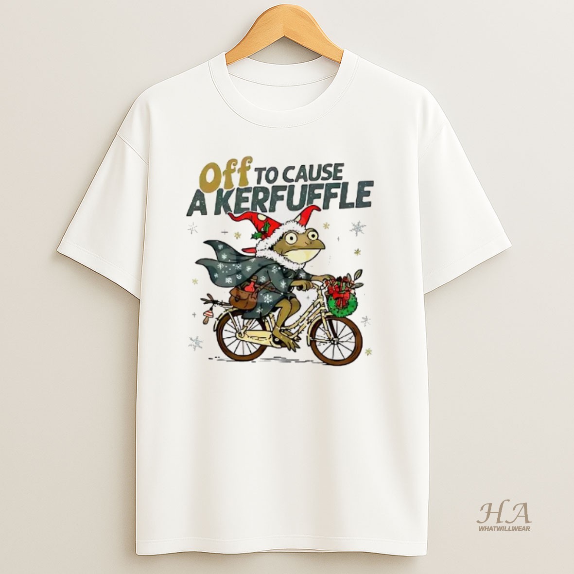 Official Cycling Frog Off To Cause Kerfuffle Christmas Shirt