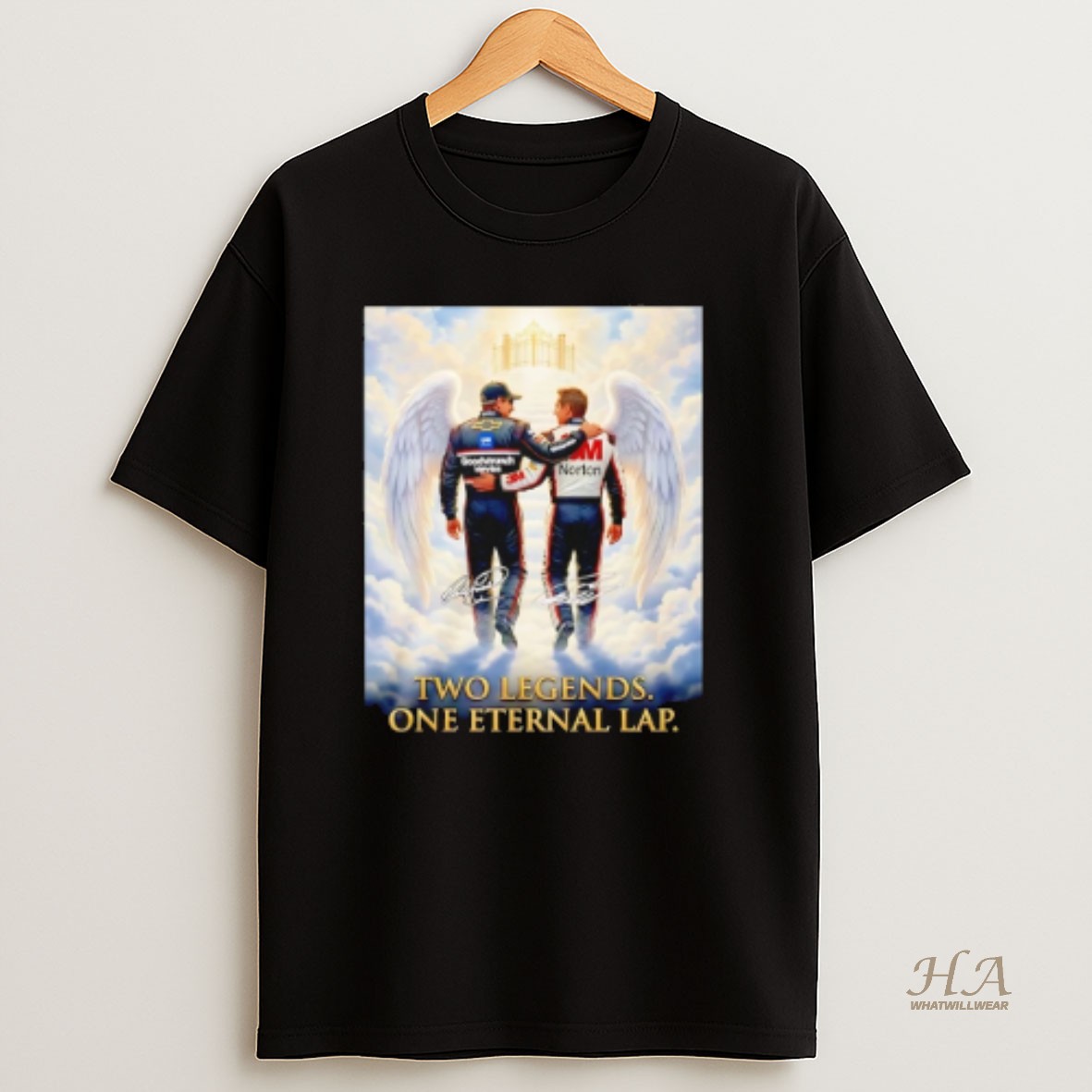 Official Dale Earnhardt And Greg Biffle Two Legends One Eternal Lap T Shirt