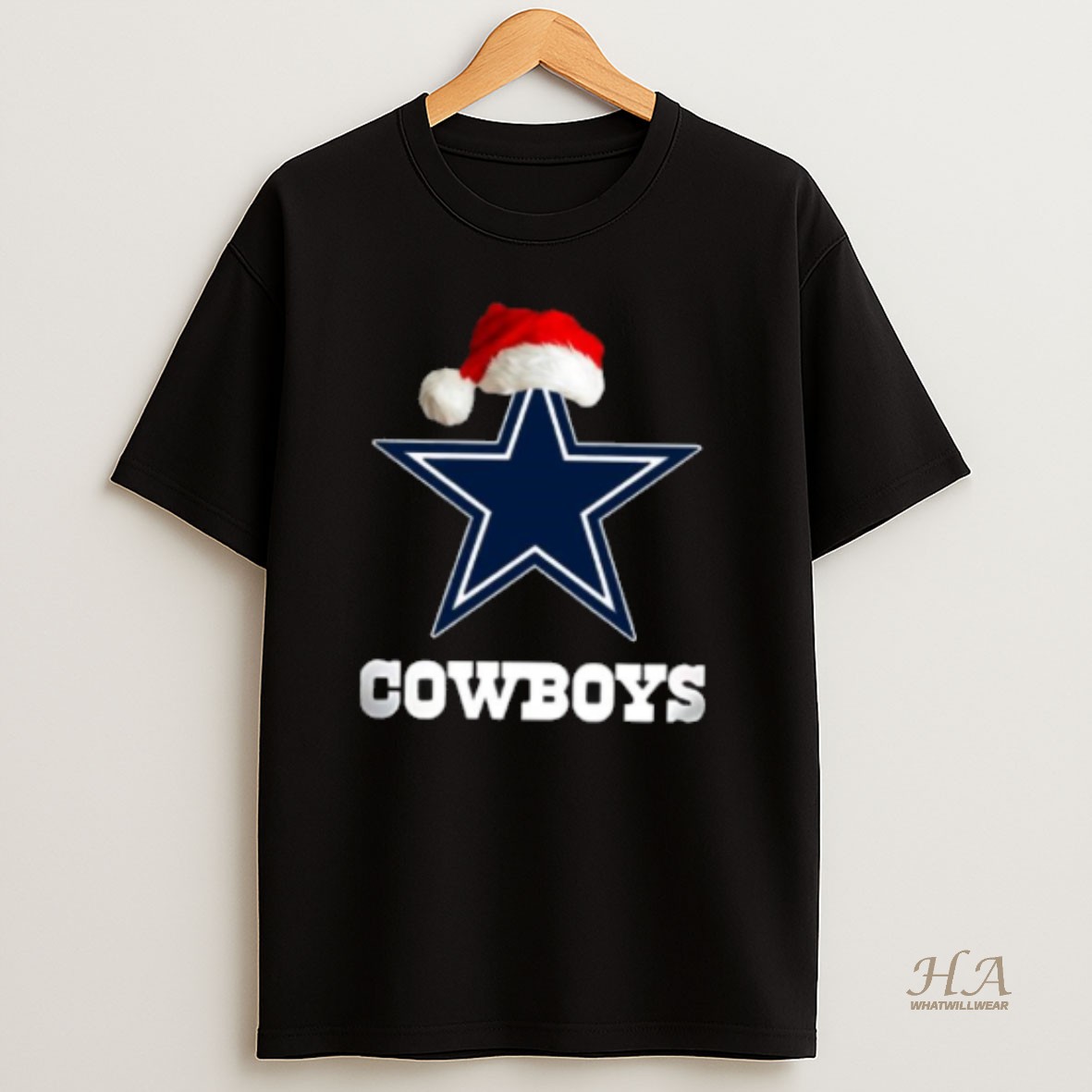 Official Dallas Cowboys 2025 Santa Hat Logo Football Christmas T Shirt