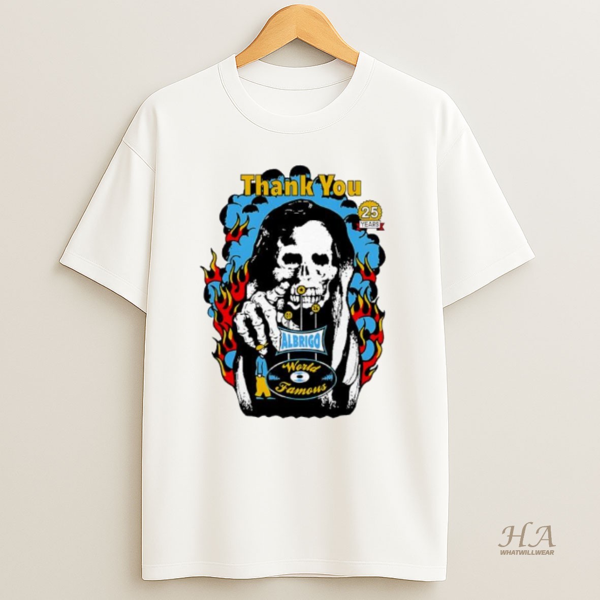 Official Daniel Albrigo World Famous Celebrating 25 Years Thank You T Shirt