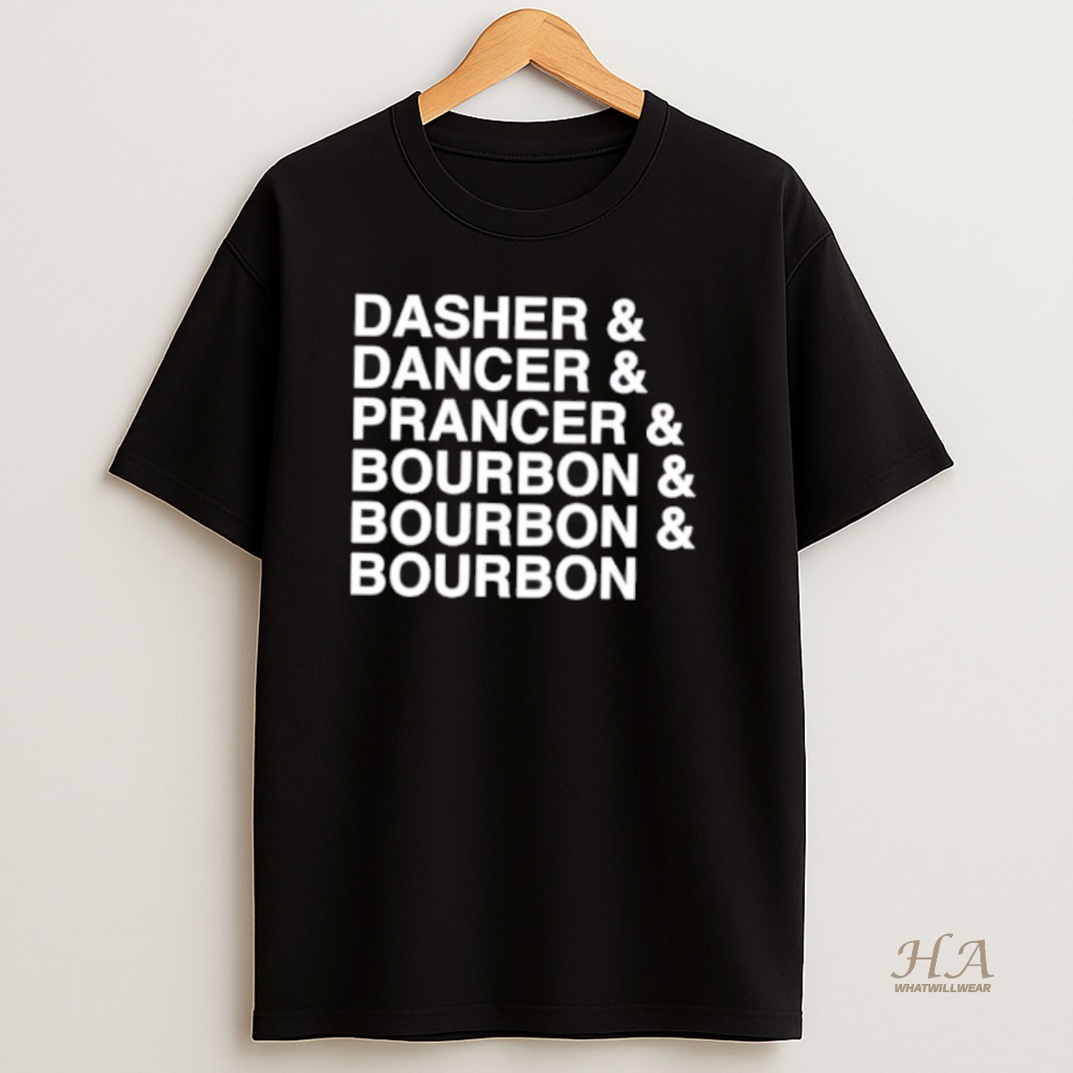 Official Dasher Dancer Prancer And Bourbon T Shirt