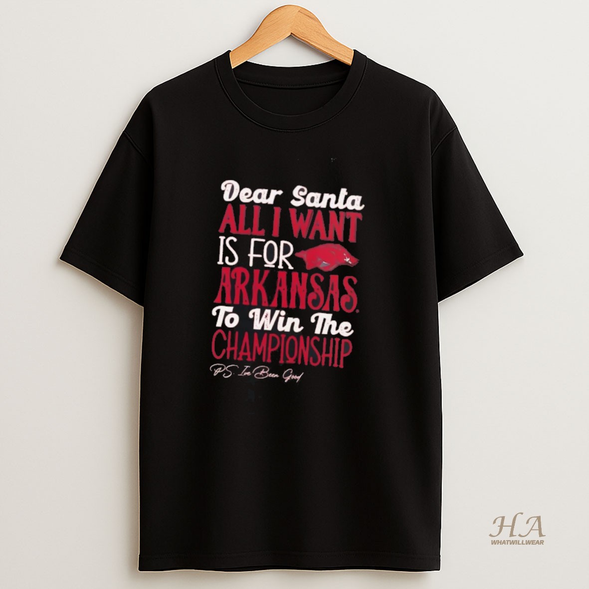 Official Dead Santa All I Want Is For The Arkansas Razorbacks To Win The Championship T Shirt