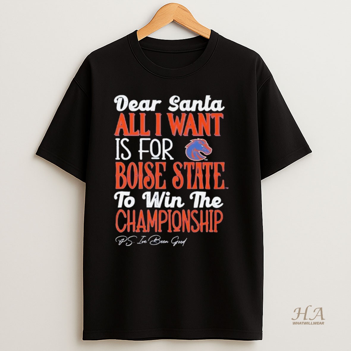Official Dead Santa All I Want Is For The Boise State Broncos To Win The Championship T Shirt