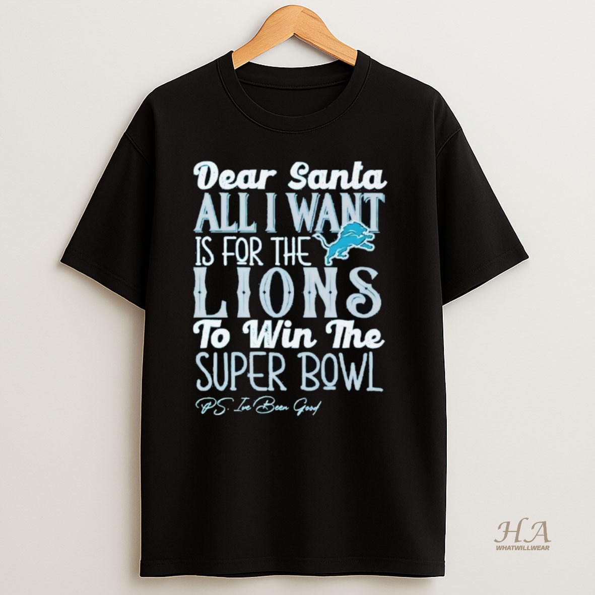 Official Dead Santa All I Want Is For The Detroit Lions To Win The Championship T Shirt