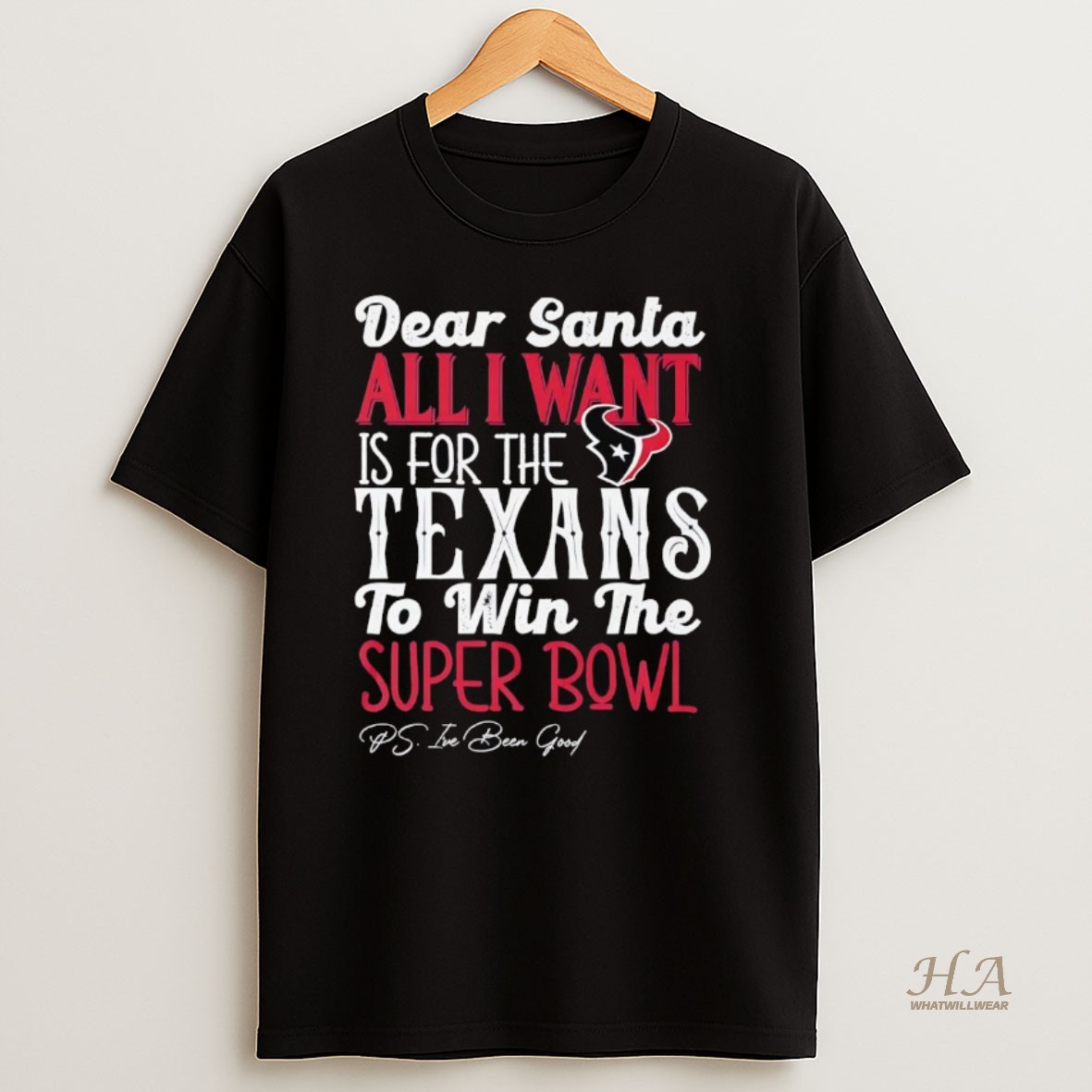 Official Dead Santa All I Want Is For The Houston Texans To Win The Championship T Shirt