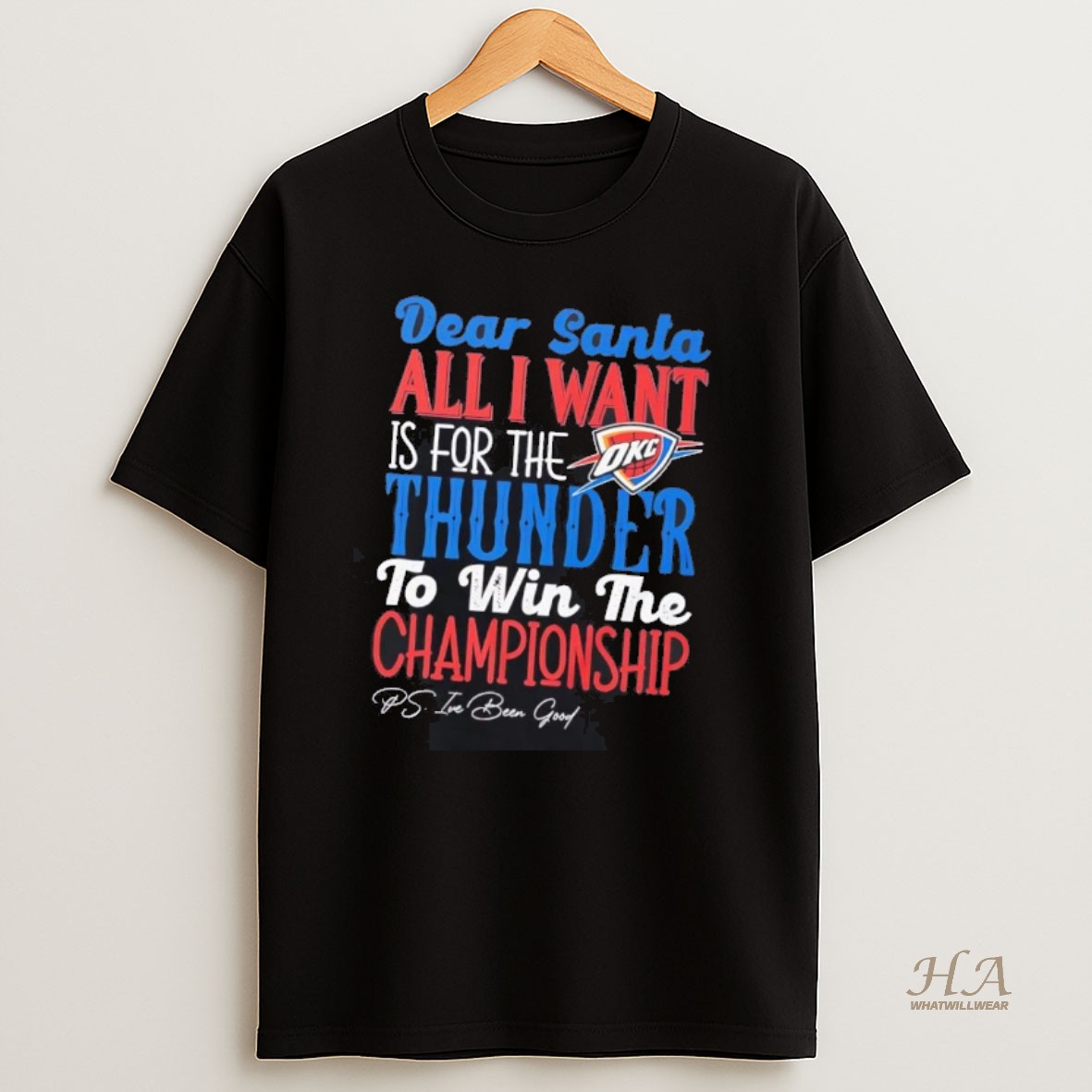 Official Dead Santa All I Want Is For The Oklahoma City Thunder To Win The Championship T Shirt