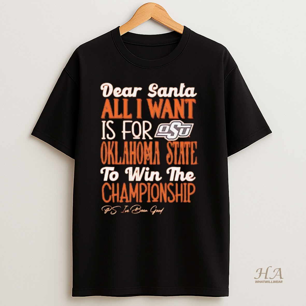 Official Dead Santa All I Want Is For The Oklahoma State Cowboys To Win The Championship T Shirt