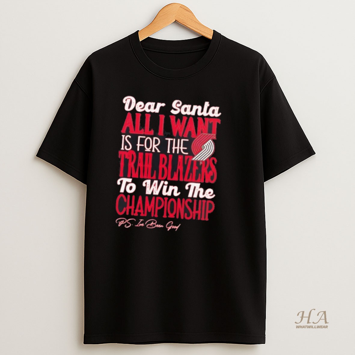 Official Dead Santa All I Want Is For The Portland Trail Blazers To Win The Championship T Shirt