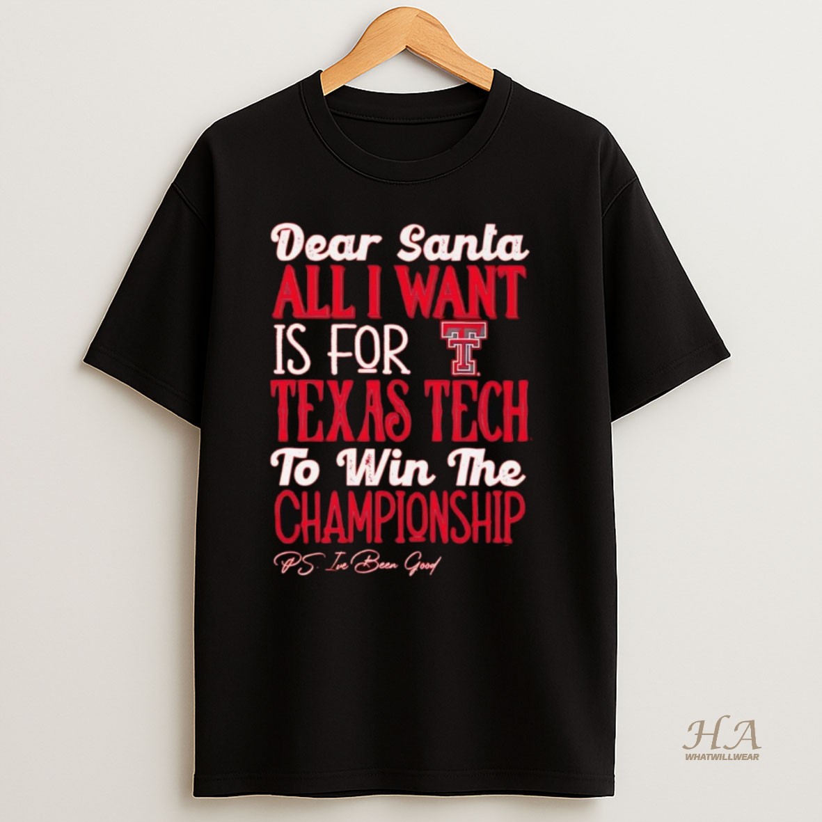 Official Dead Santa All I Want Is For The Texas Tech Red Raiders To Win The Championship T Shirt