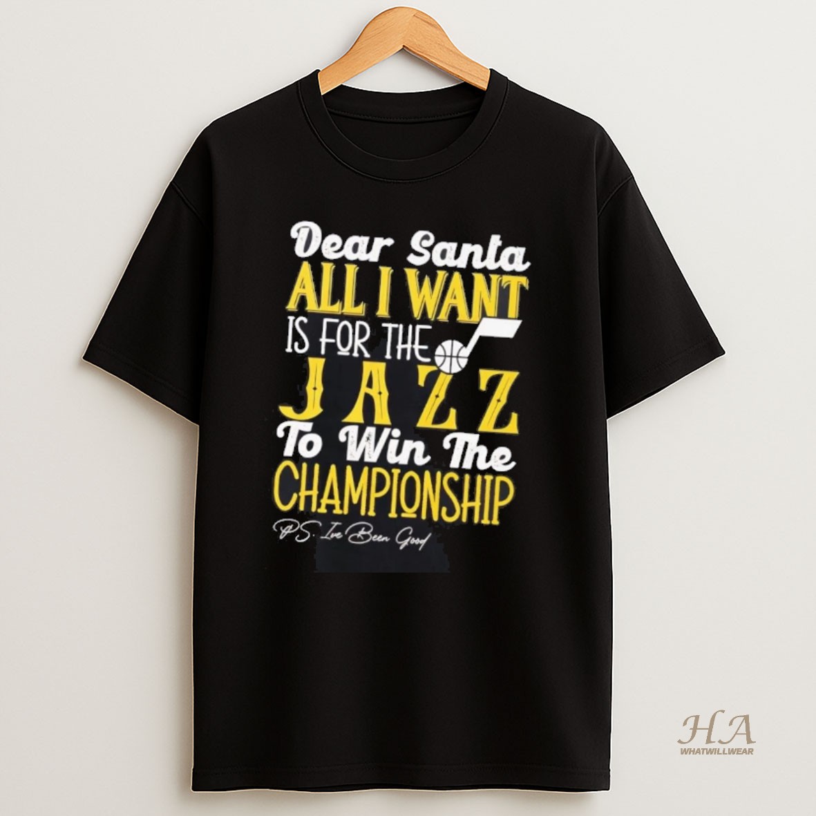 Official Dead Santa All I Want Is For The Utah Jazz To Win The Championship T Shirt