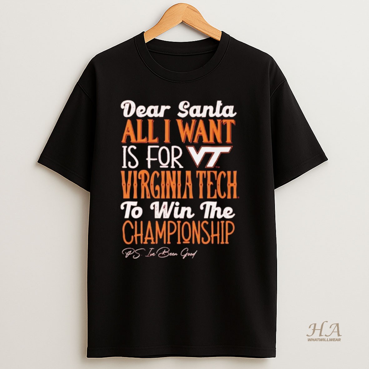 Official Dead Santa All I Want Is For The Virginia Tech Hokies To Win The Championship T Shirt