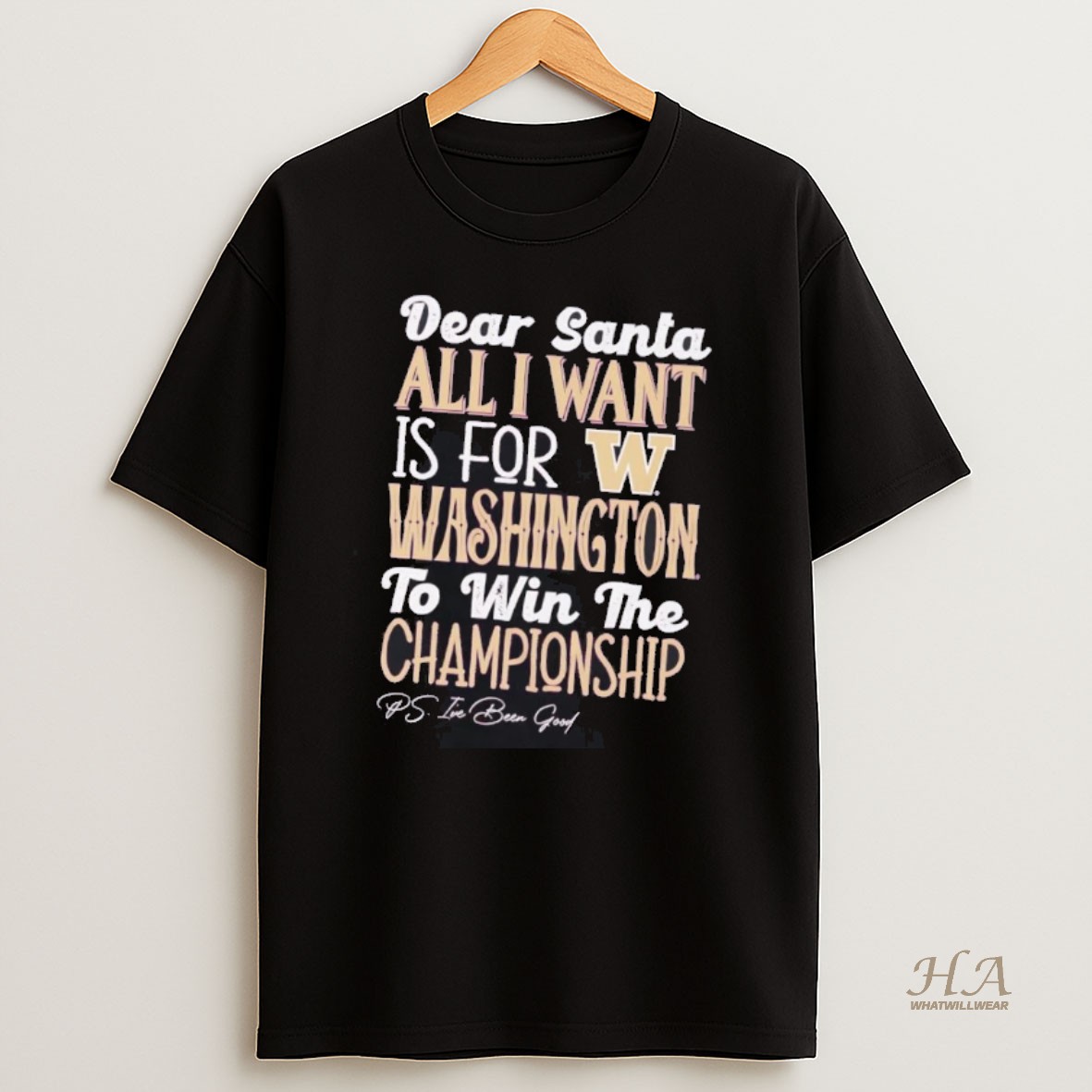 Official Dead Santa All I Want Is For The Washington Huskies To Win The Championship T Shirt