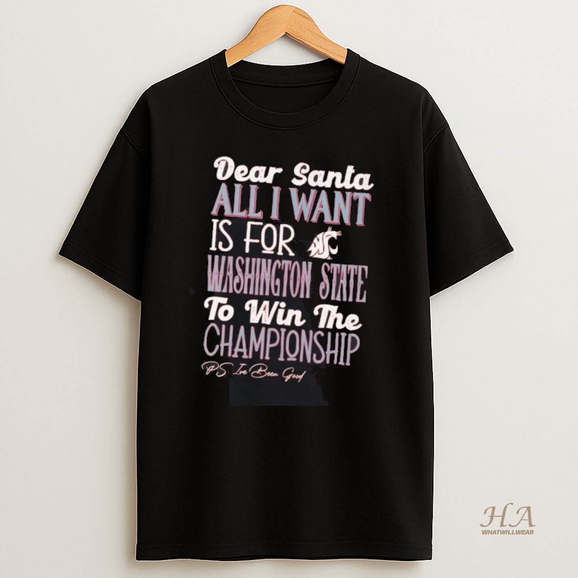 Official Dead Santa All I Want Is For The Washington State Cougars To Win The Championship T Shirt