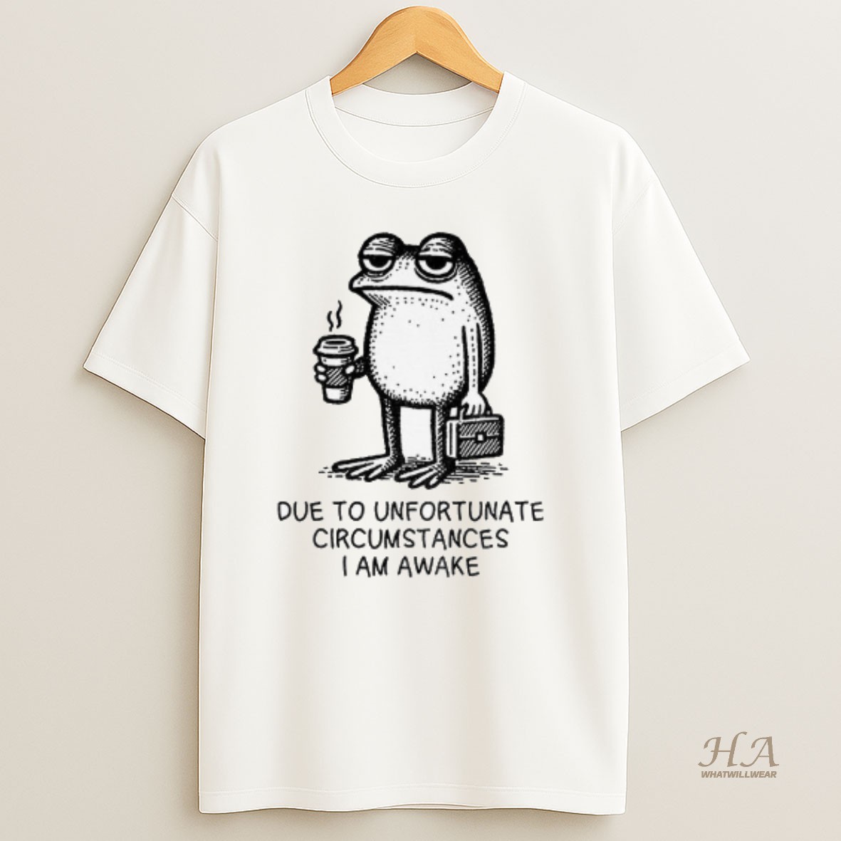 Official Decadent Frog Due To Unfortunate Circumstances I Am Awake T Shirt