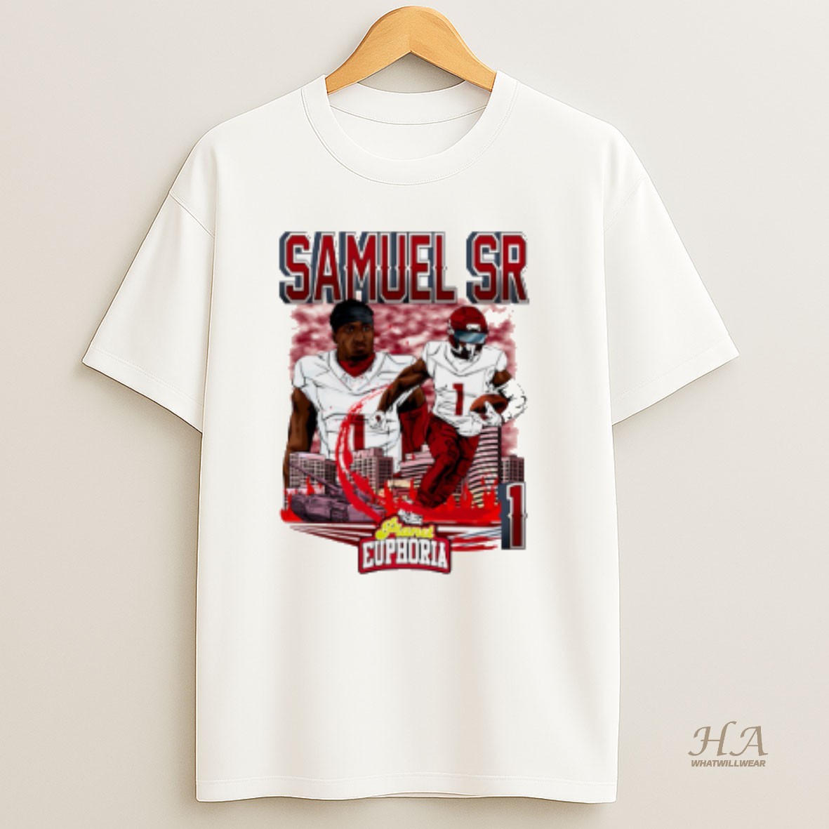 Official Deebo Samuel Sr Washington Commanders Player Skyline Comic T Shirt