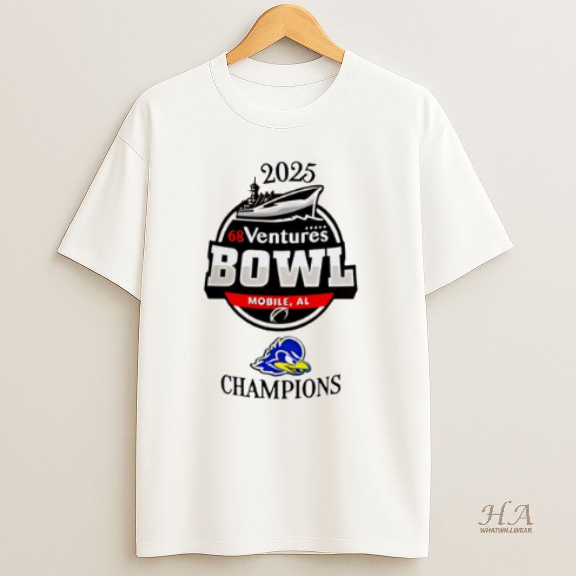 Official Delaware Blue Hens 2025 68 Ventures Bowl Champions T Shirt