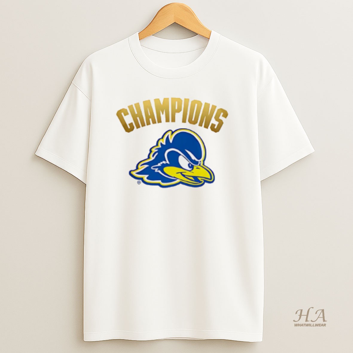 Official Delaware Fightin Blue Hens Football 68 Ventures Bowl Champions 2025 Logo T Shirt