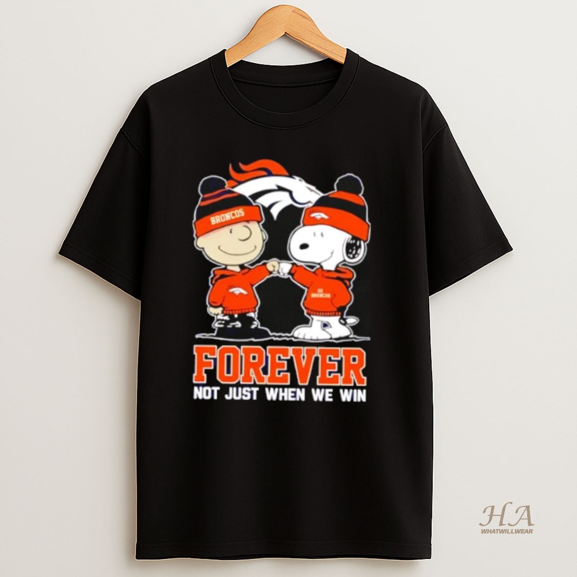 Official Denver Broncos Charlie Brown And Snoopy Forever Not Just When We Win T Shirt