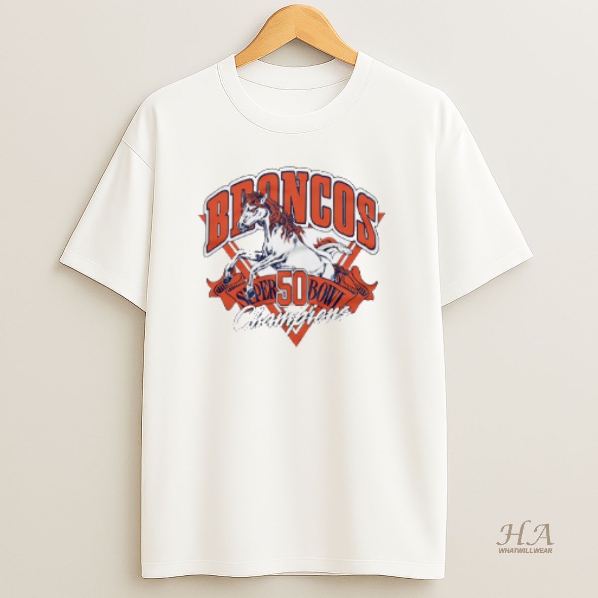 Official Denver Broncos Super Bowl 50 Champions Cartoon T Shirt