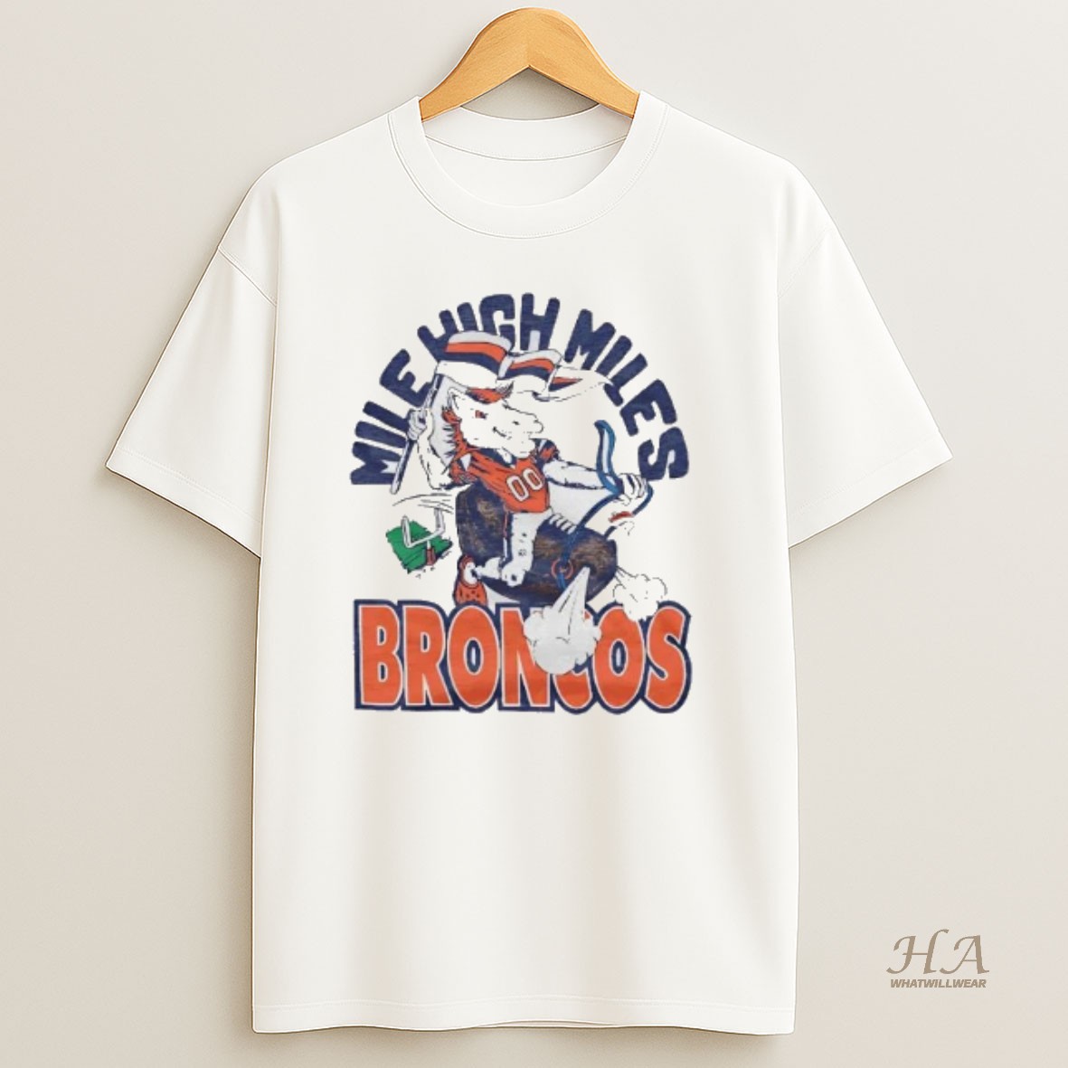 Official Denver Broncos Mascot Mile High Miles T Shirt