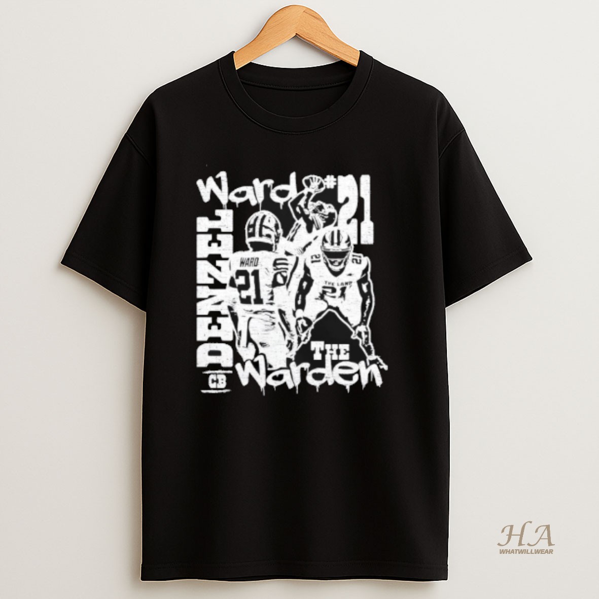 Official Denzel Ward Graffiti Collage T Shirt