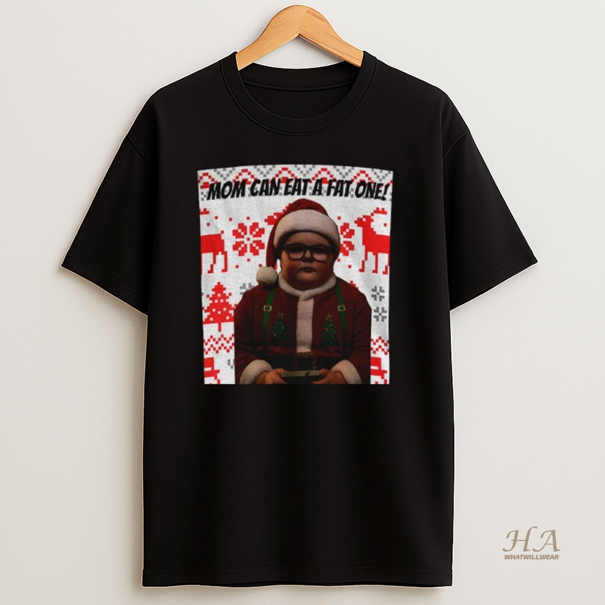 Official Derek Turnbow Santa Hat Stranger Things Mom Can Eat A Fat One Merry Christmas Shirt