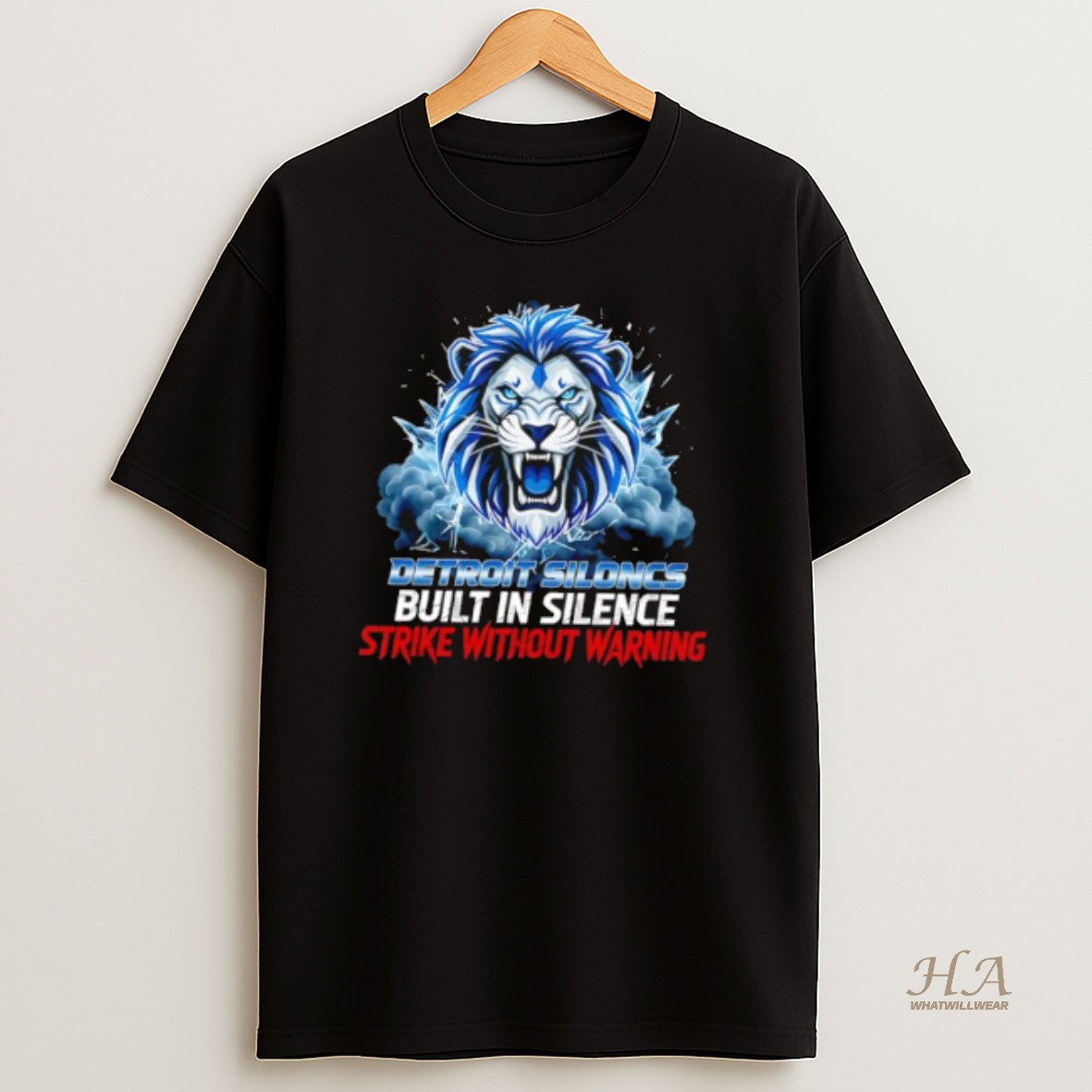 Official Detroit Lions Built In Silence Strike Without Warning T Shirt