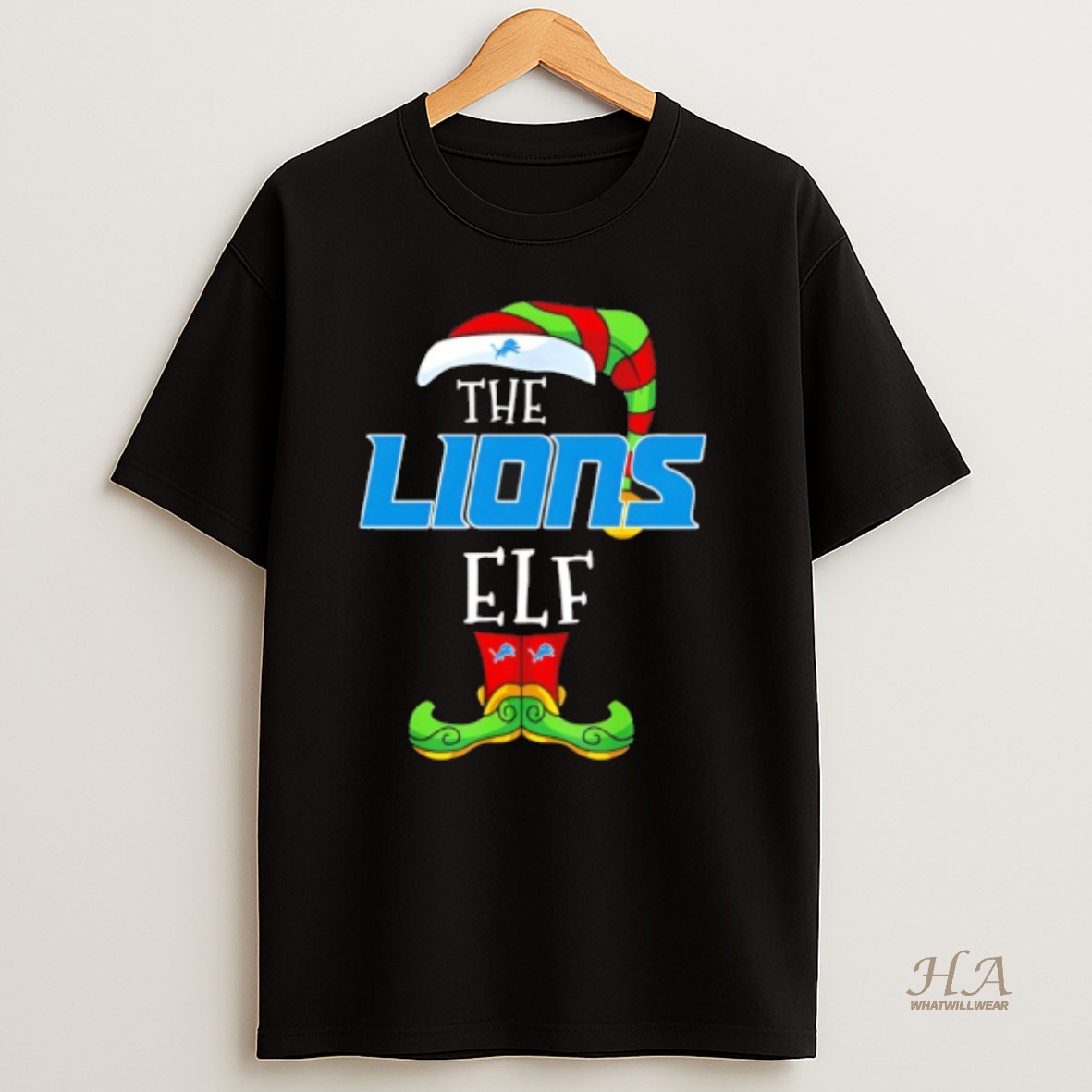 Official Detroit Lions Christmas Elf T Shirt