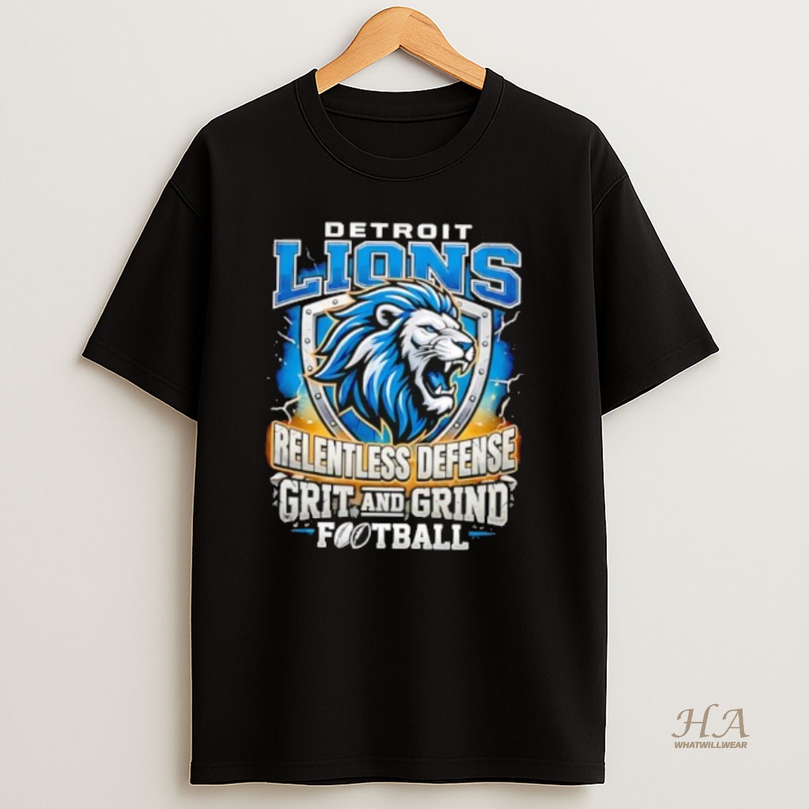 Official Detroit Lions Relentless Defense Grit And Grind Football T Shirt
