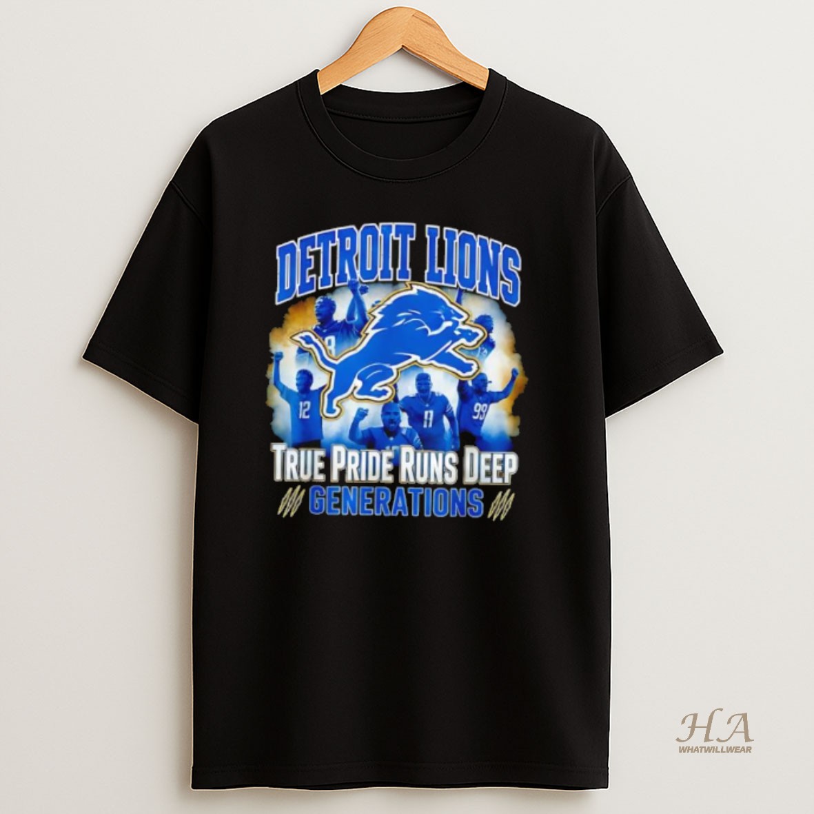 Official Detroit Lions True Pride Runs Deep Generations Of Fans T Shirt