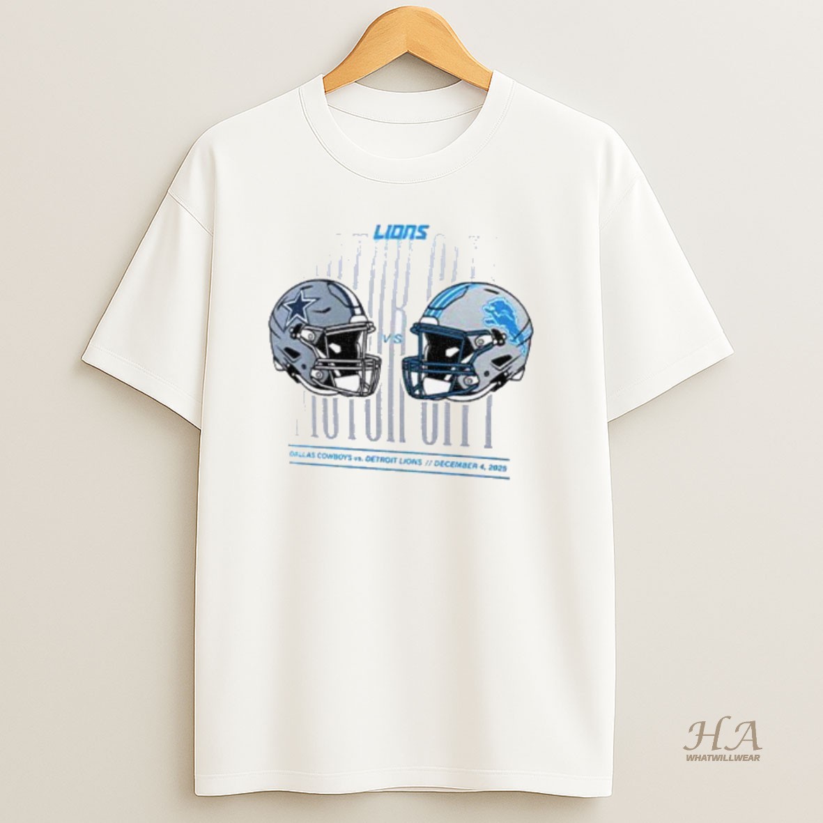 Official Detroit Lions Vs Dallas Cowboys Helmet Matchup Motor City T Shirt