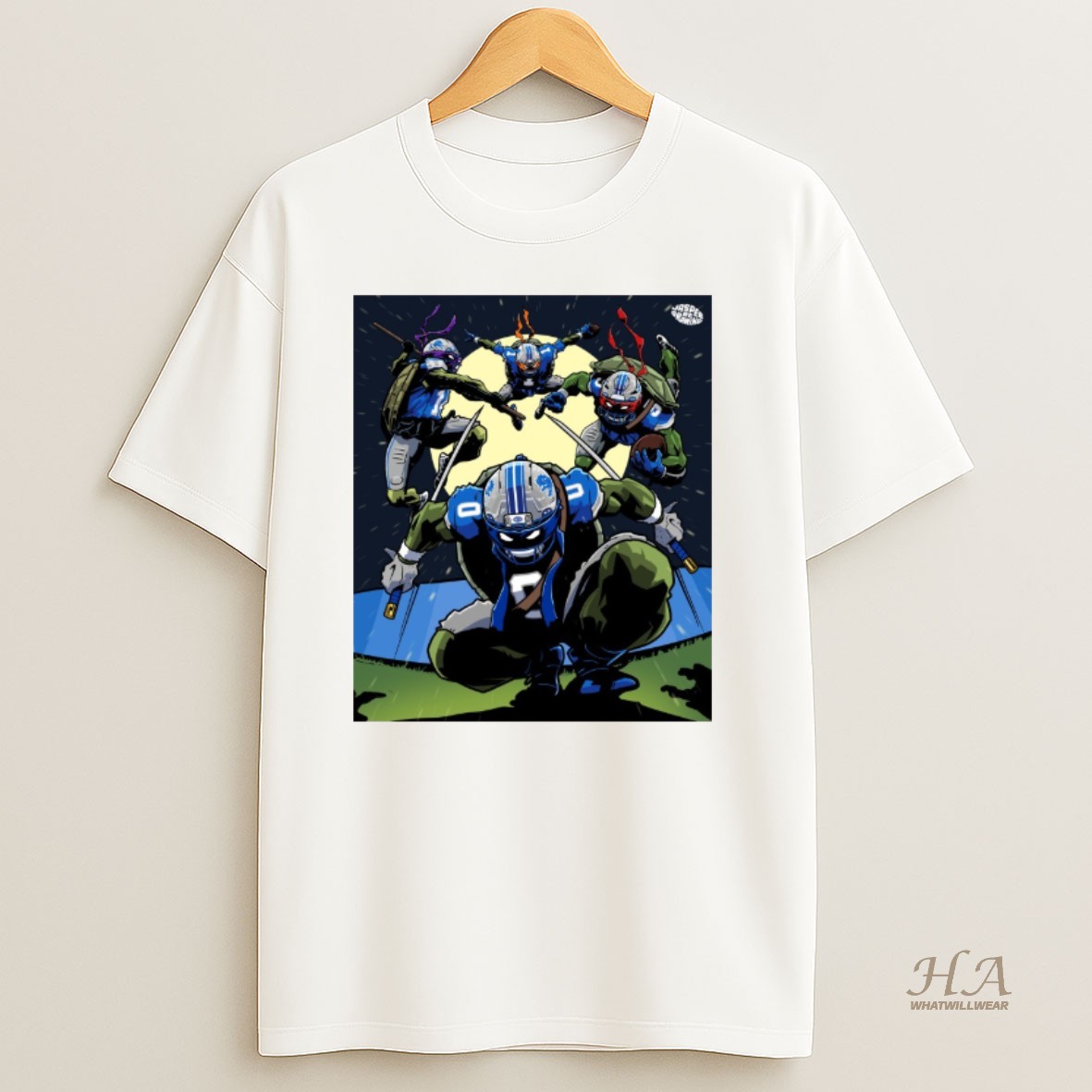 Official Detroit Lions X Teenage Mutant Ninja Turtles Artwork T Shirt