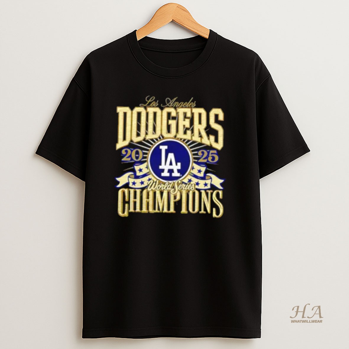 Official Dodgers 2025 Champions World Series Banner T Shirt