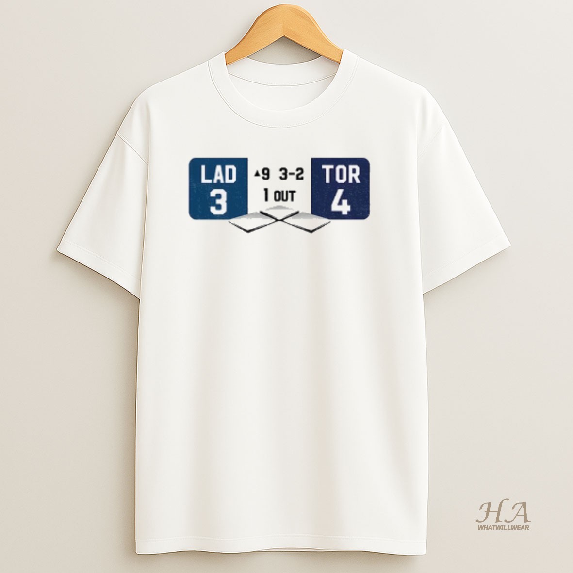 Official Dodgers Blue Jays World Series Win Top Of The Ninth Score Lad 3 5 Tor T Shirt