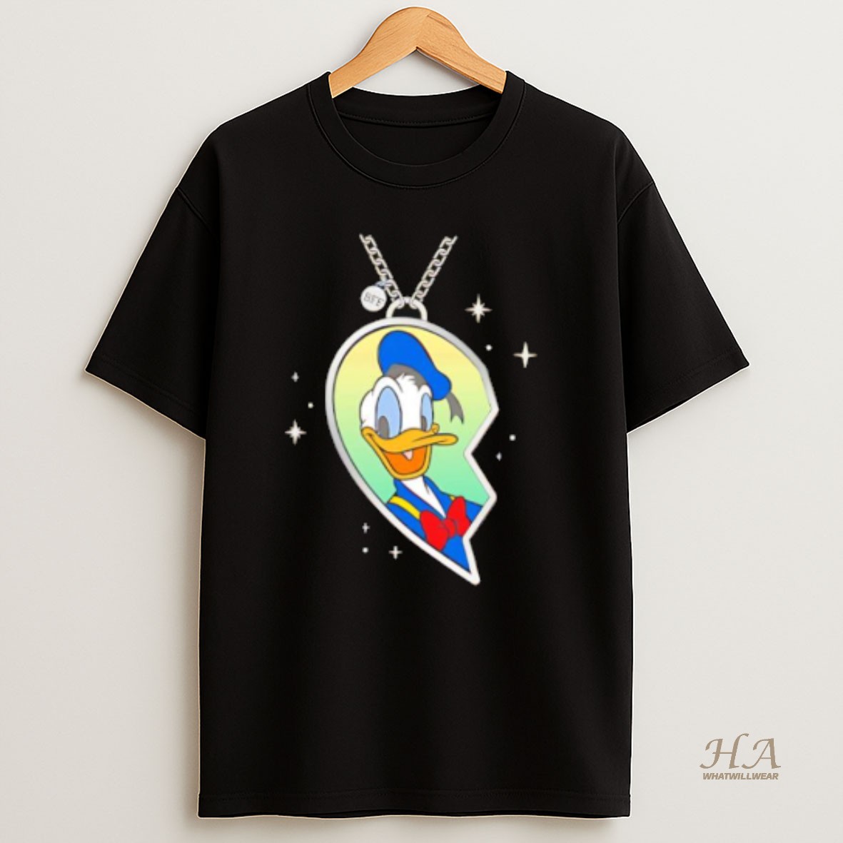Official Donald Duck Best Friends Matching Heart Necklace T Shirt