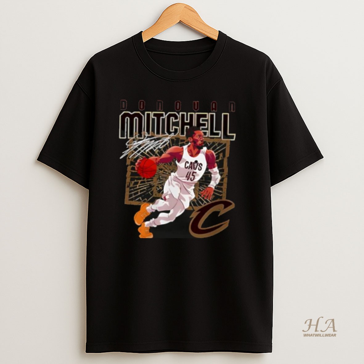 Official Donovan Mitchell Cleveland Cavaliers Shattered Signature T Shirt