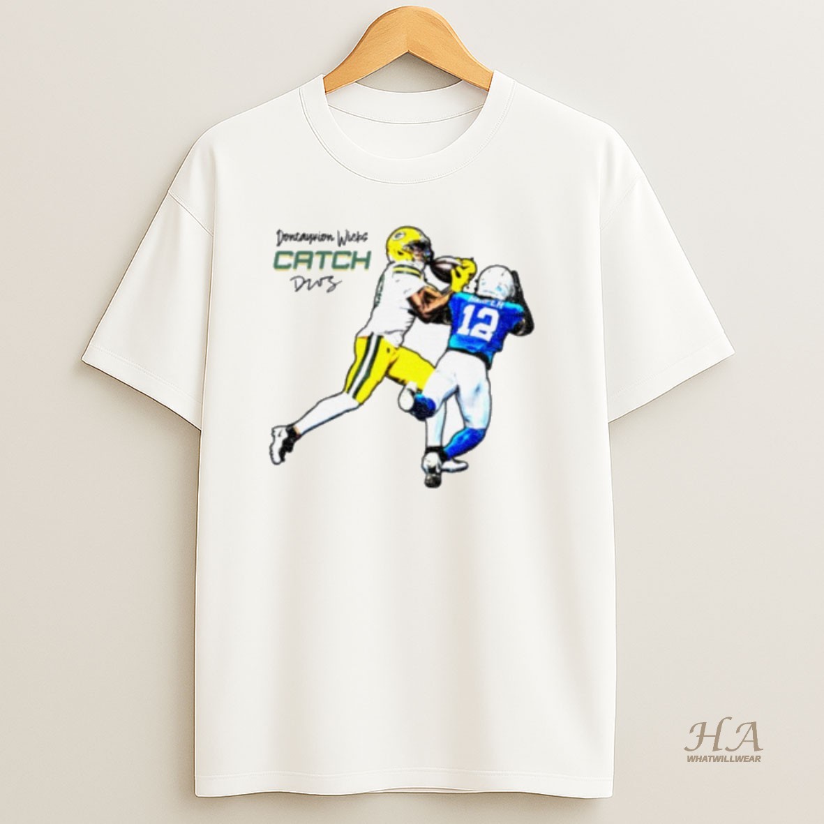 Official Dontayvion Wicks Catch Green Bay Packers Vs Lions Detroit Signature T Shirt