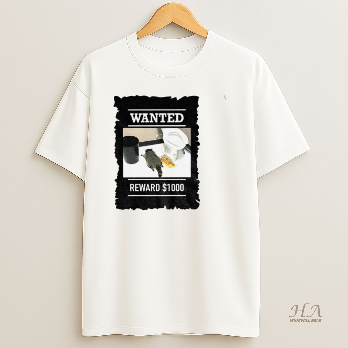 Official Drunk Raccoon Liquor Drunk In The Bathroom Wanted Reward 1000 T Shirt