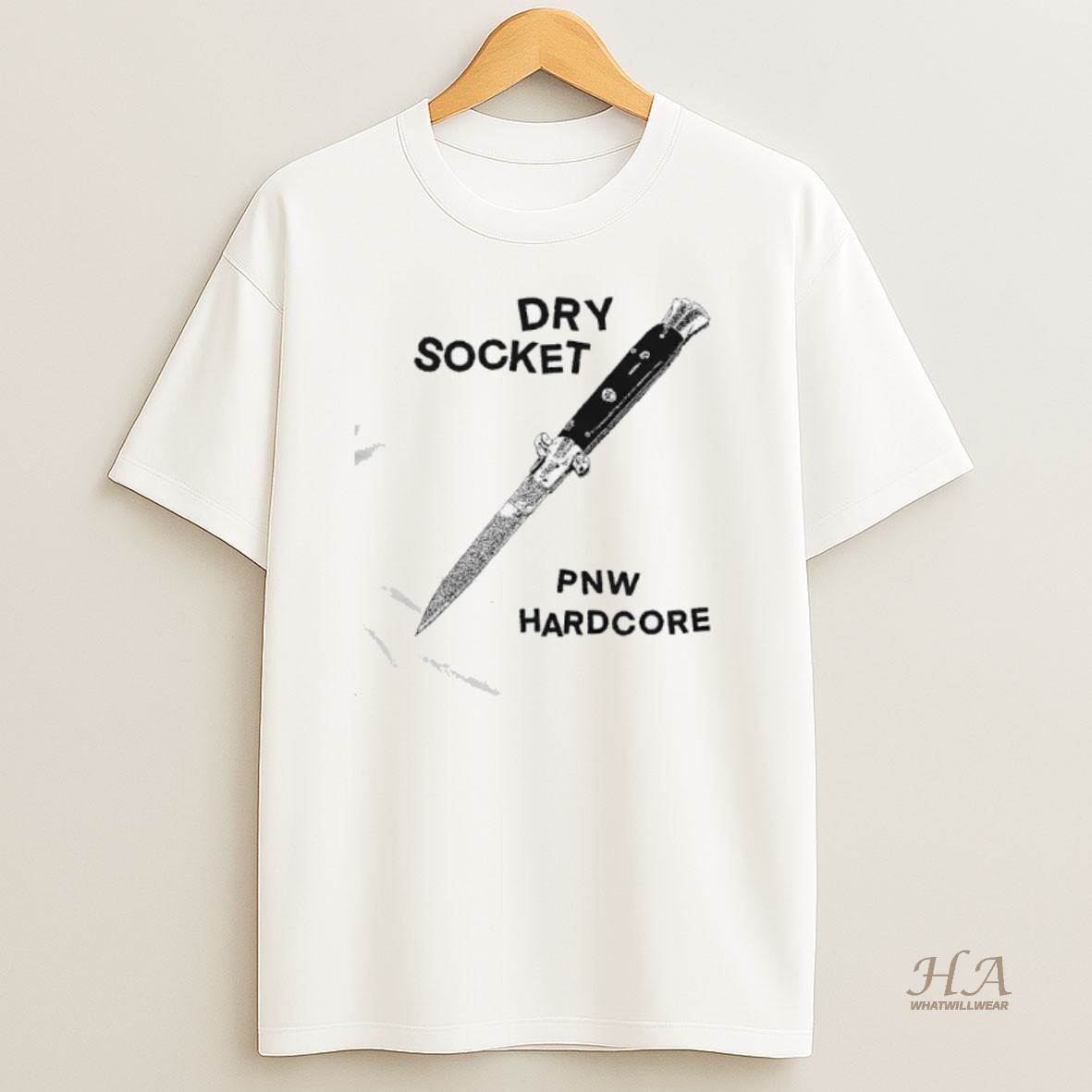 Official Dry Socket Pacific Northwest Pnw Hardcore Switchblade Knife Graphic Shirt