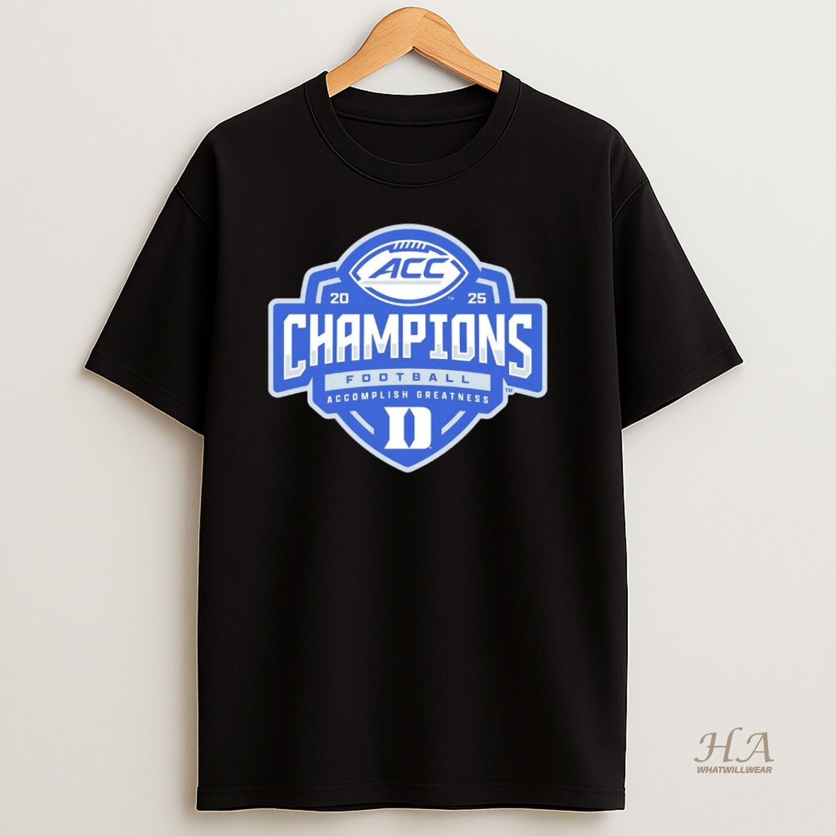 Official Duke Blue Devils 2025 Acc Football Champions T Shirt