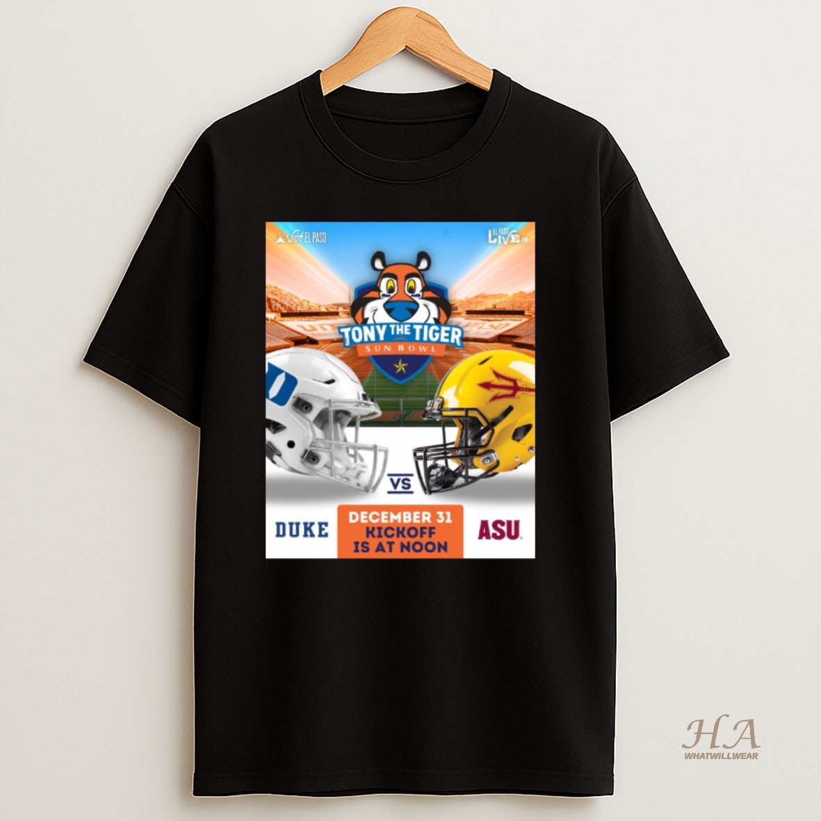 Official Duke Blue Devils Vs Arizona State Sun Devils 2025 Tony The Tiger Sun Bowl December 31 T Shirt