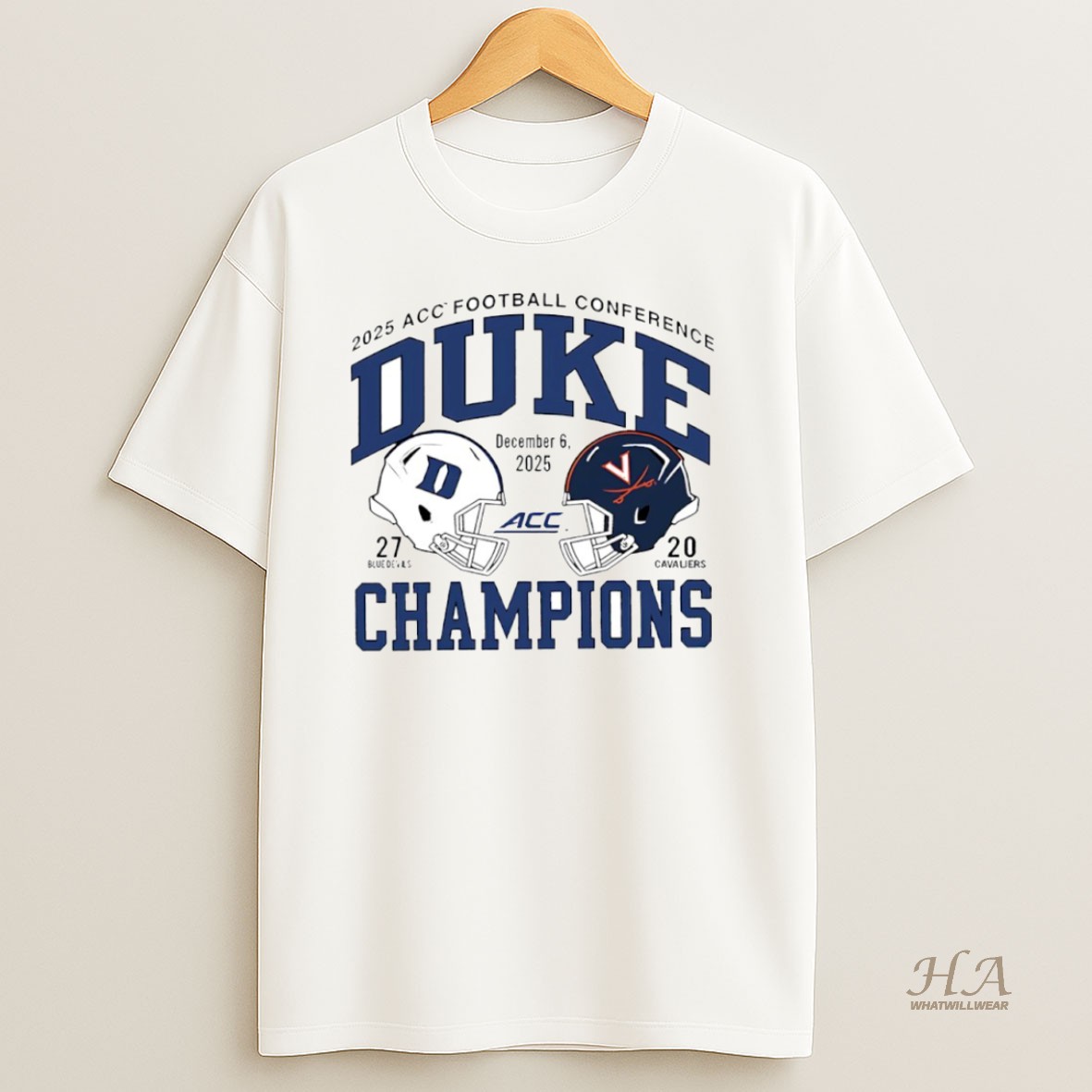 Official Duke Blue Devils Vs Virginia Cavaliers 2025 Acc Football Conference Champions Score Circle Shirt