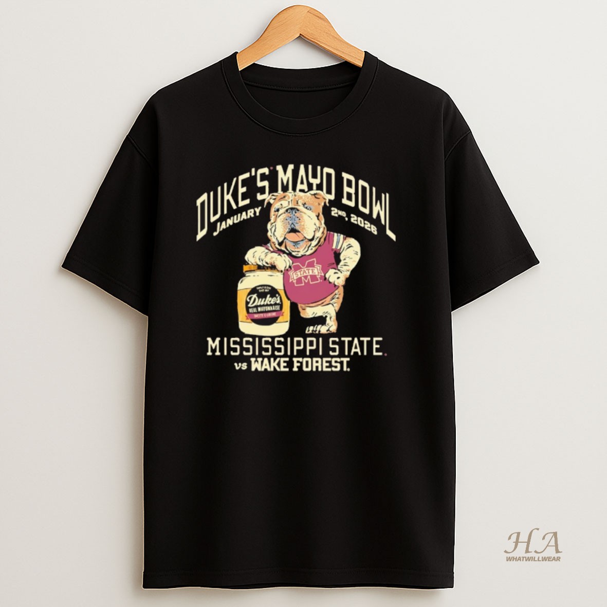 Official Dukes Mayo Bowl 2026 Mississippi State Bulldogs Vs Wake Forest Demon Deacons January 2 Mascot T Shirt