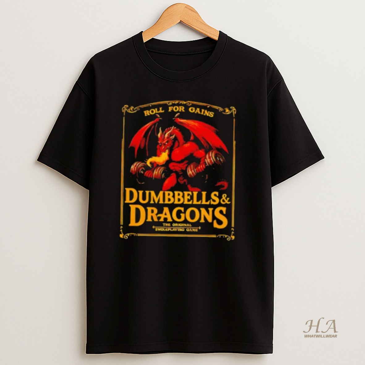 Official Dungeons And Dragons Roll For Gains Gym T Shirt