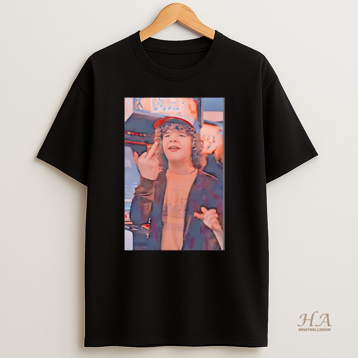 Official Dustin Henderson Stranger Things Middle Finger Christmas T Shirt