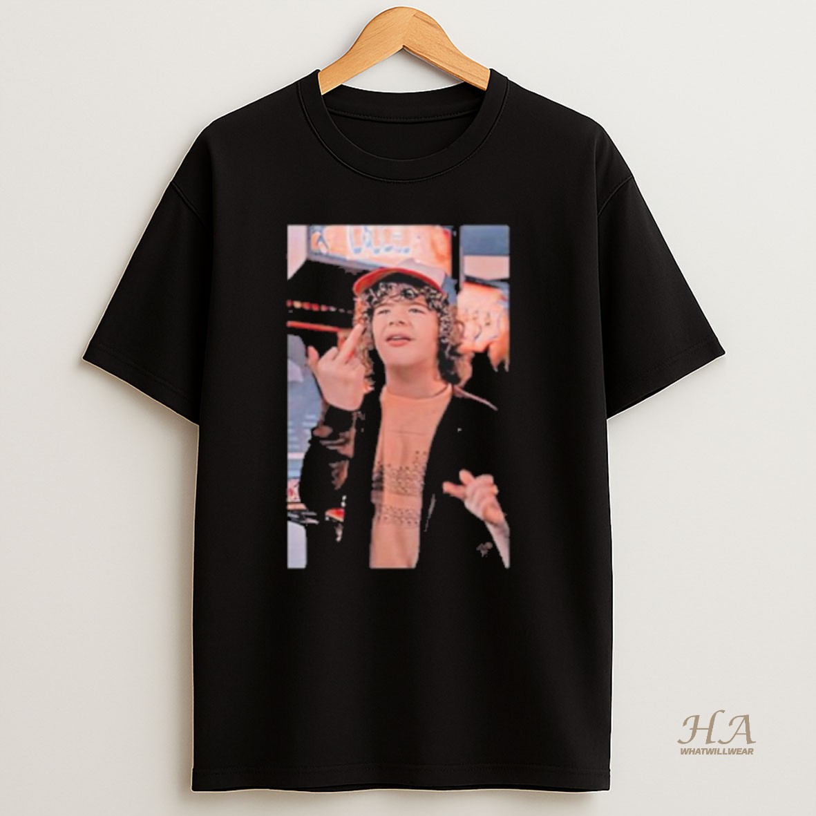 Official Dustin Henderson Stranger Things Middle Finger T Shirt