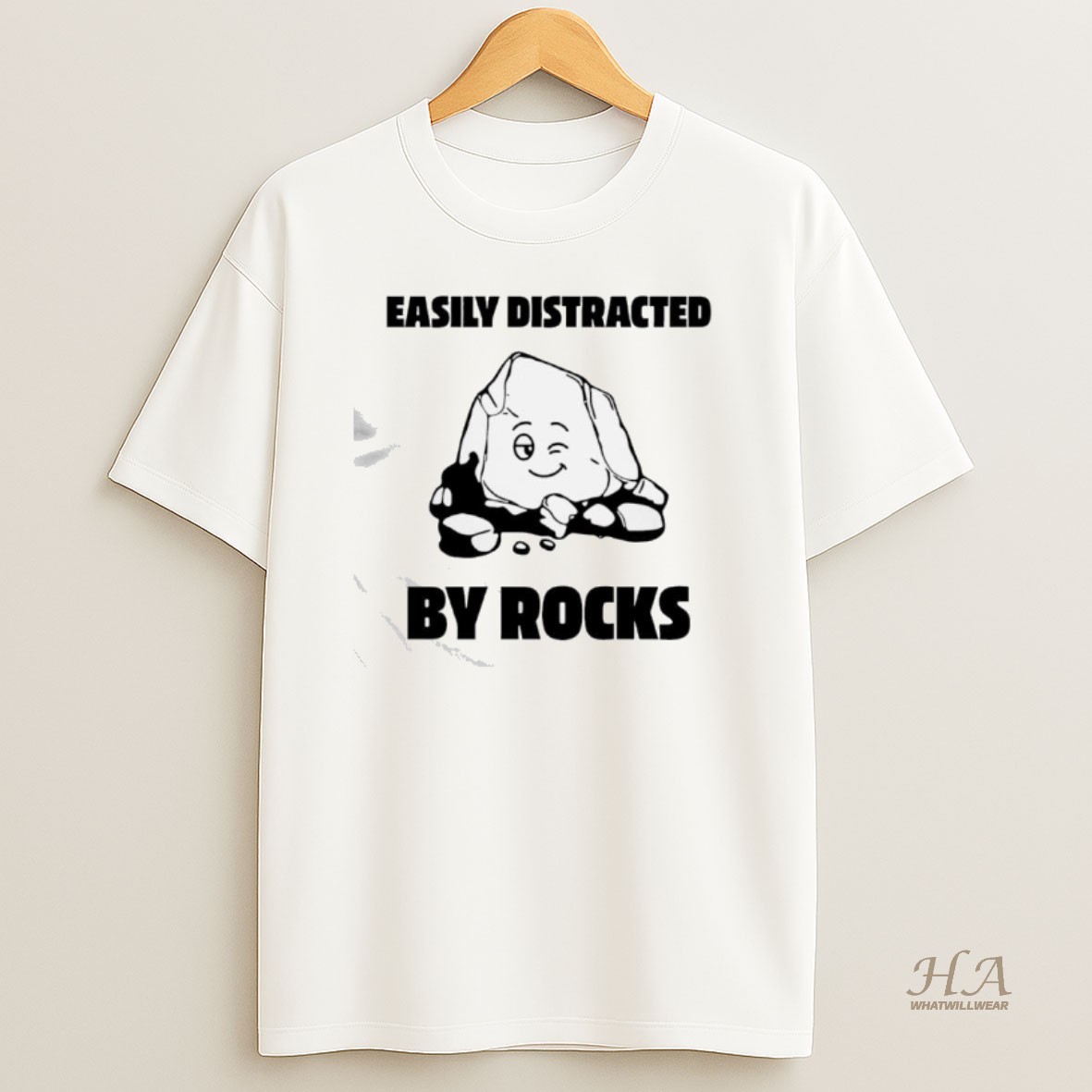 Official Easily Distracted By Rocks Graphic T Shirt