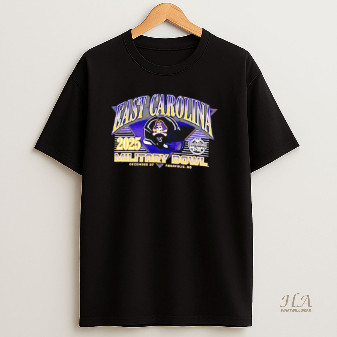 Official East Carolina Ecu Football 2025 Military Bowl Helmet Shirt